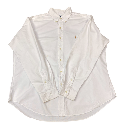 Ralph Lauren Shirt Mens XL White Classic Fit Long Sleeve Pony Logo Button Down