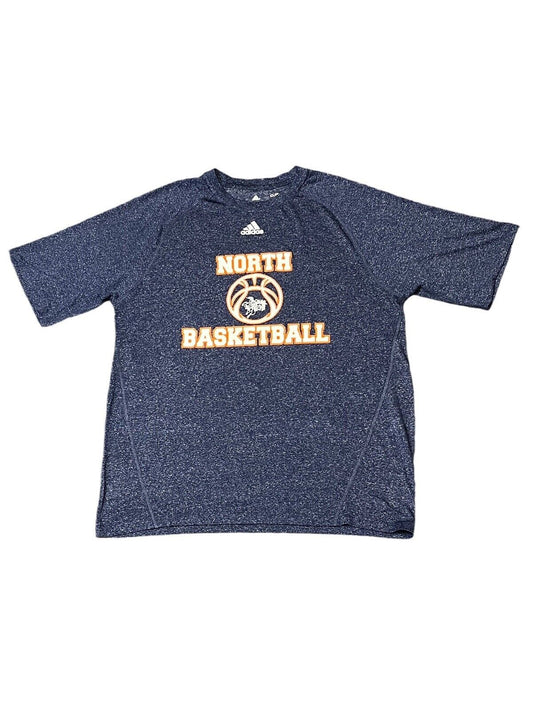 Adidas North Basketball T-Shirt Navy Mens M Chest Logo