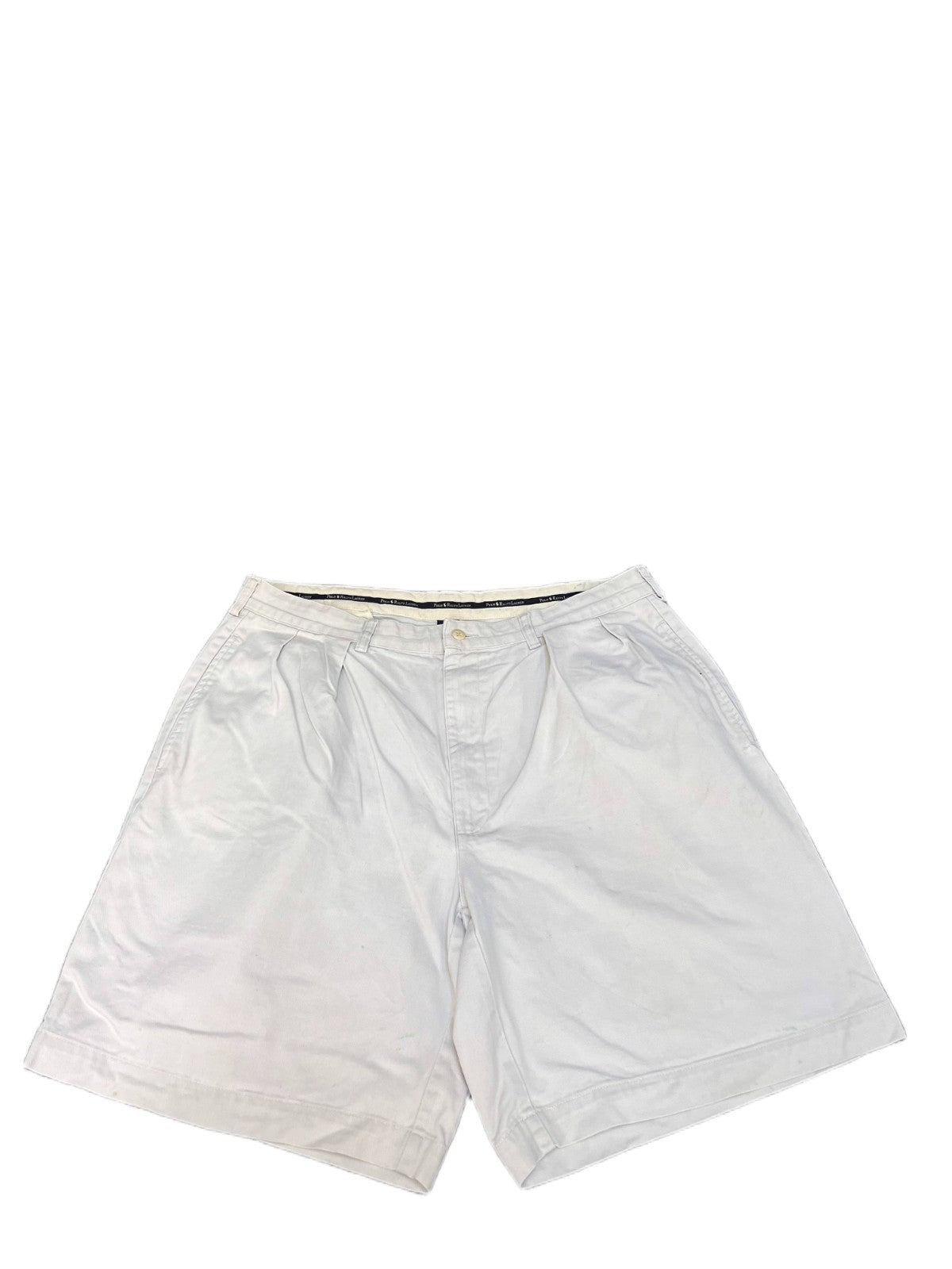 Polo Ralph Lauren Classic Chino Shorts Fits as Mens XL 36" Waist White Pleated