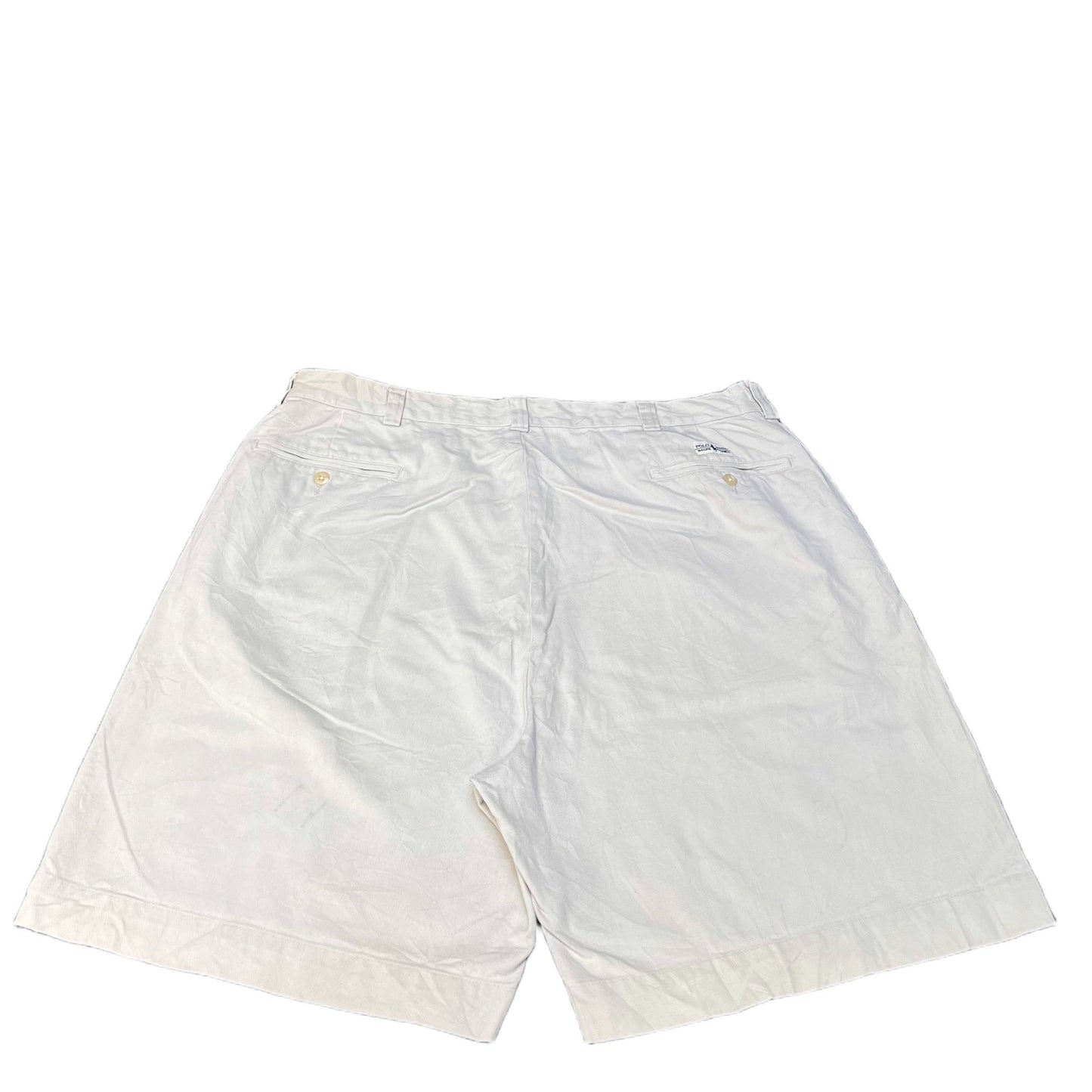 Vtg Polo Ralph Lauren Chino Shorts Fits as Mens XL 37" Waist Cream Flat Front