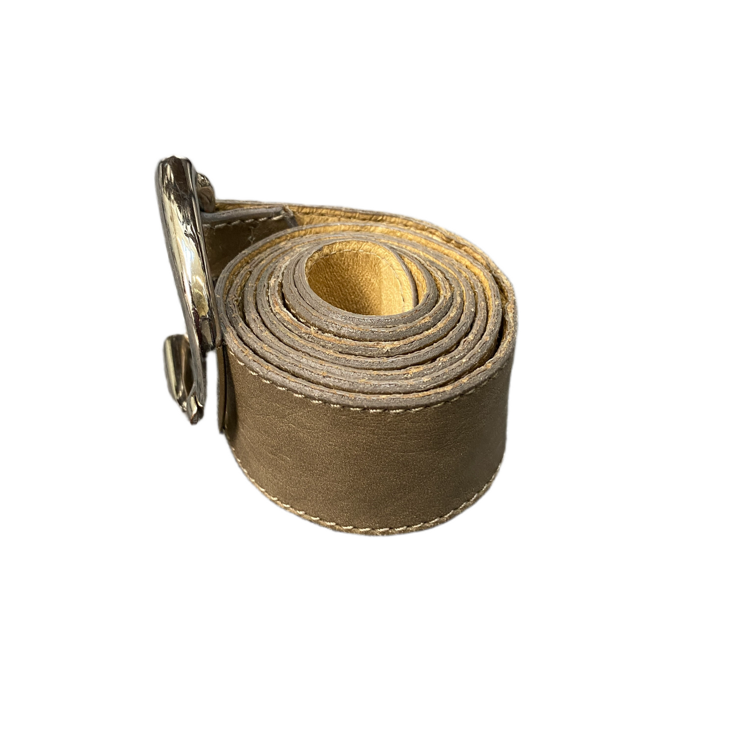 SFI Waist Belt Mens Beige Leather Adjustable Silver Pin Buckle 39.5 inches