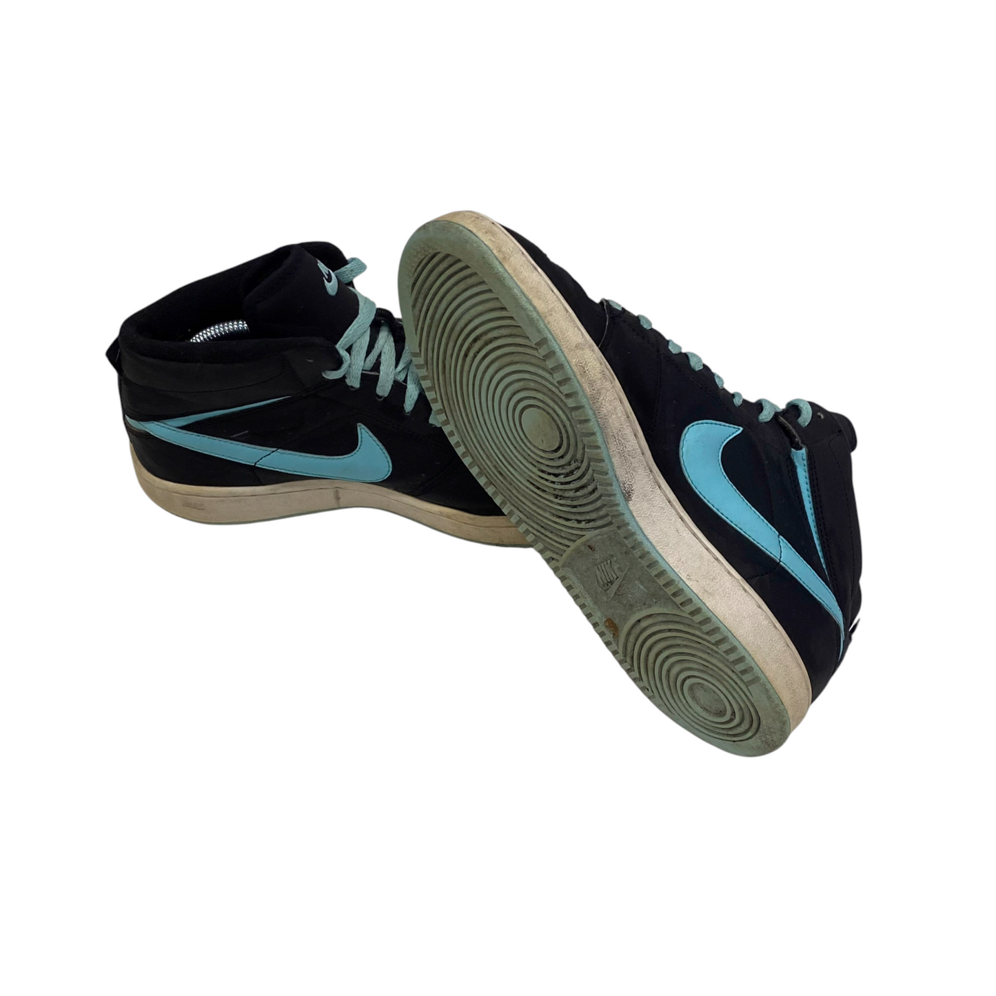 Nike Air Jordan 1 Retro High Sneakers UK 5.5 Black Hyper Jade Swoosh 414061-003