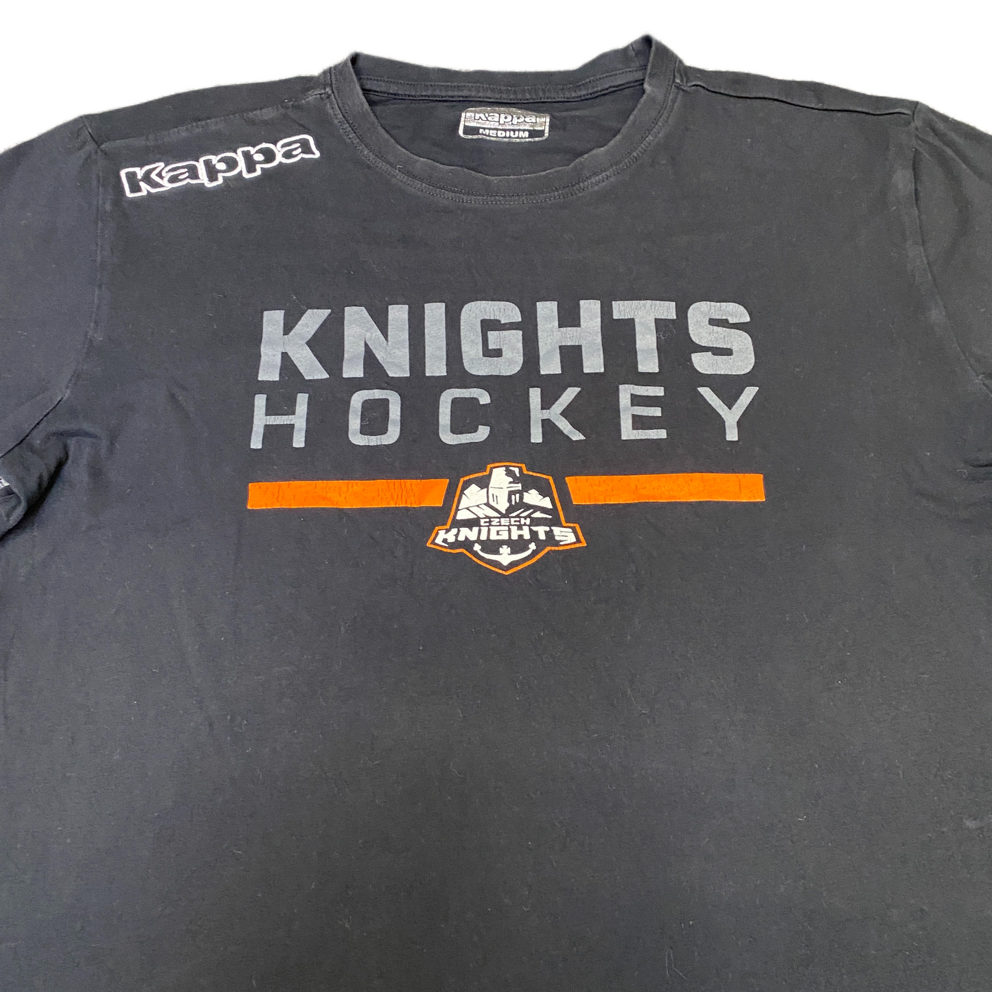 Kappa T-Shirt Womens Medium Black Knights Hockey Graphic Short Sleeve Summer Tee