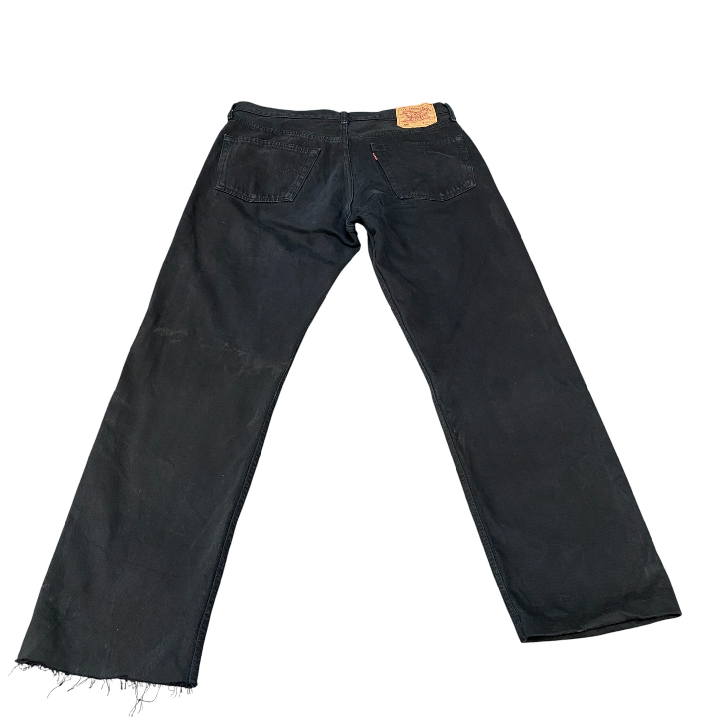 Levi's 501 Jeans Mens 35" Waist Black Red Tab Streetwear Grunge Straight Leg