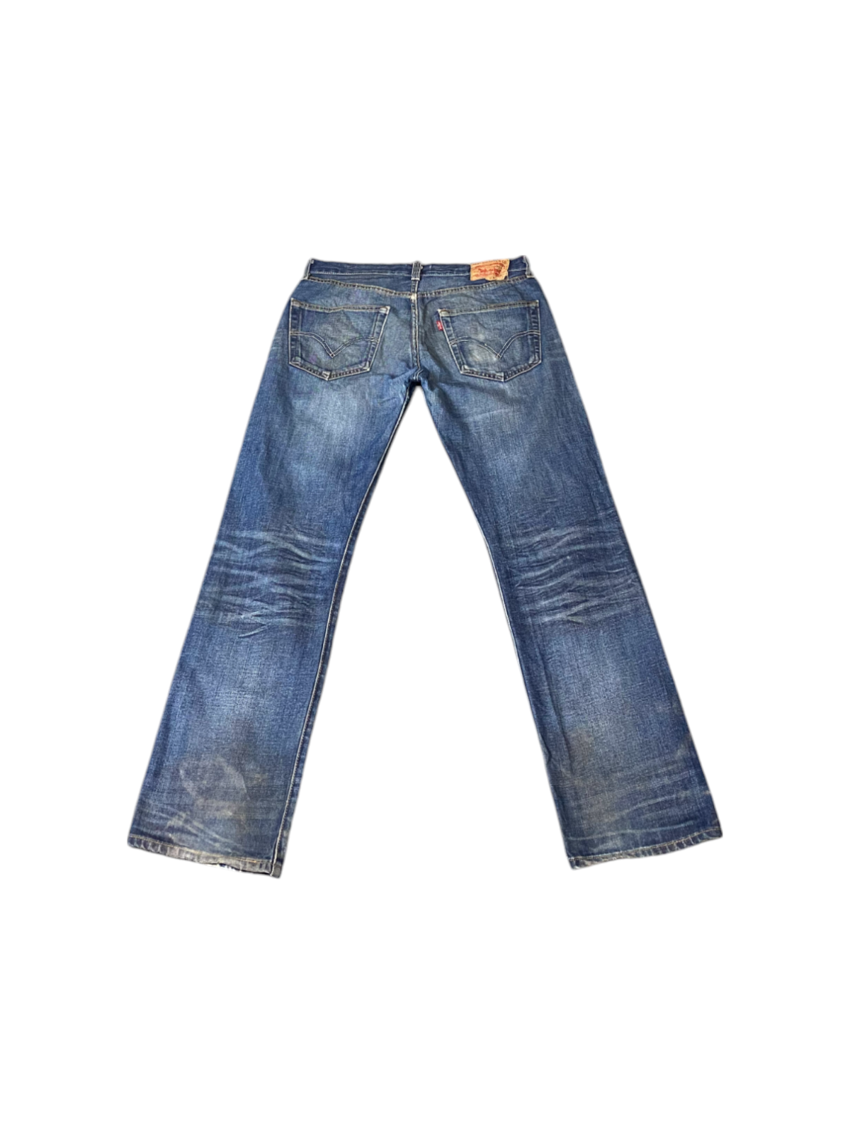 Levi's Jeans Mens 34W 33L Blue 501 Denim Red Tab Straight Leg Faded Preppy