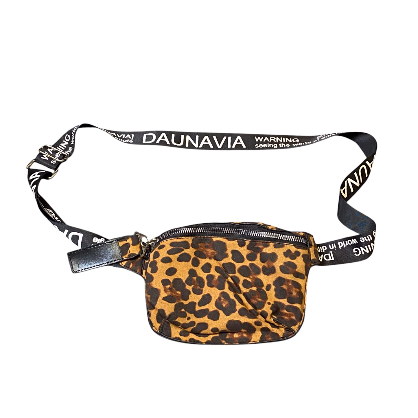 Daunavia Men and Women Travel Fanny Pack Bum Bag Brown Leopard Print Adjustable