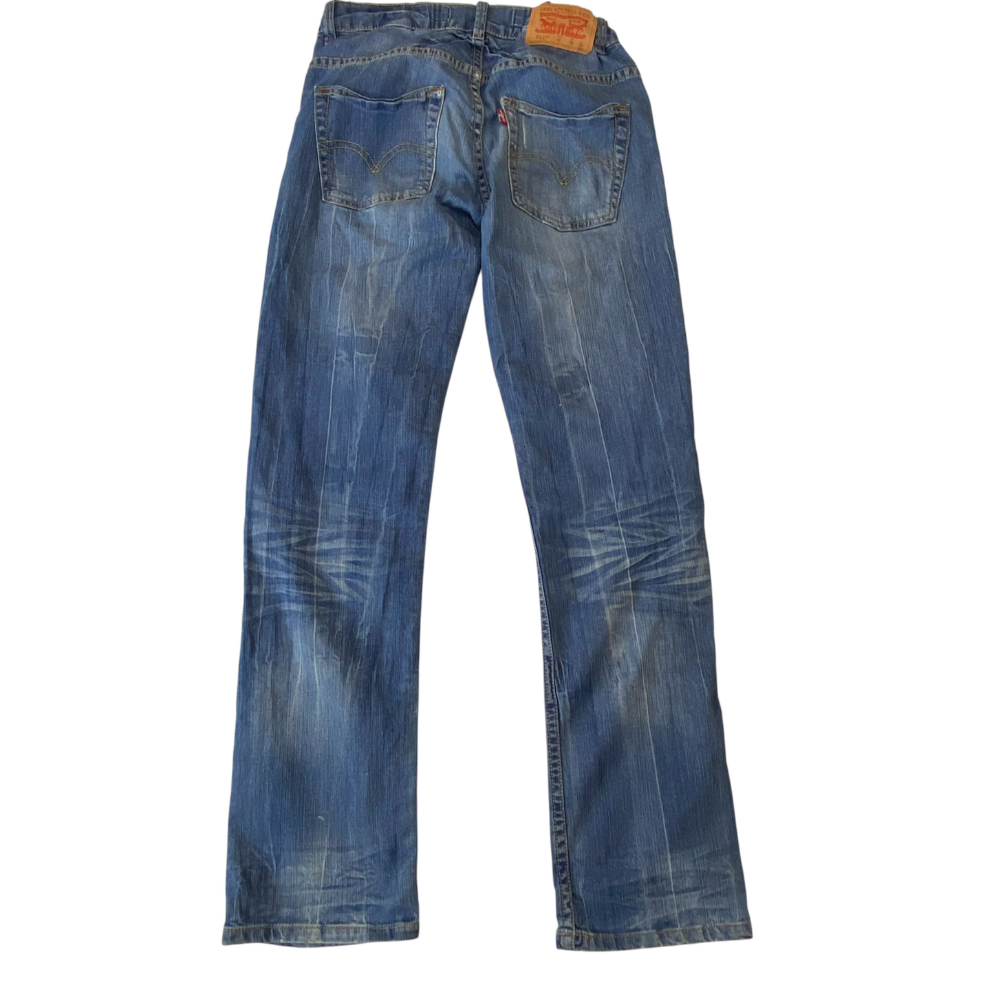 Levi's Jeans Womens 26W 26L Blue Denim Stretch Slim 511 Straight Leg Waistband