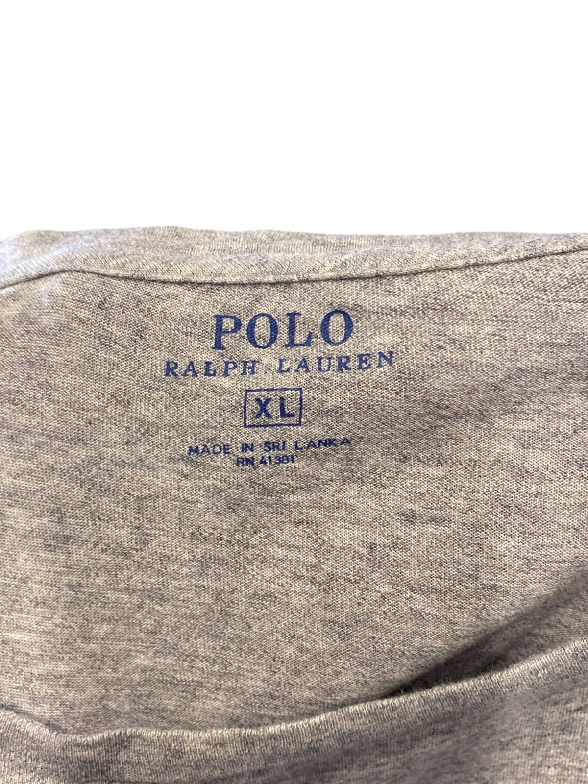 Ralph Lauren Shirt Womens XL Grey Classic Fit Small Black Pony Logo Pocket Tee