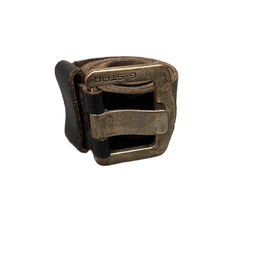 G-Star Waist Belt Mens Black Leather Adjustable Silver Pin Buckle 38 inches
