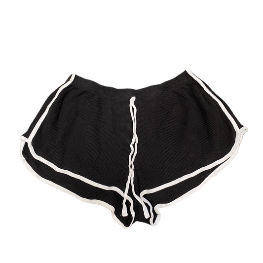 Running Sprinter Shorts Women S 23" Waist Black Athletic Workout Gym Dolphin Hem