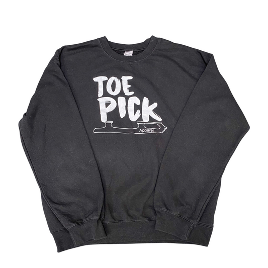 Gildan Sweatshirt Mens Medium Black Toe Pick Apparel Long Sleeve Crew Neck