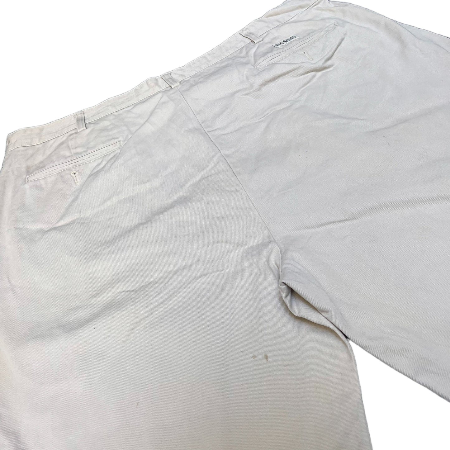 Polo Ralph Lauren Chino Shorts Fits as Mens XL 40" Waist Cream Slash Pocket