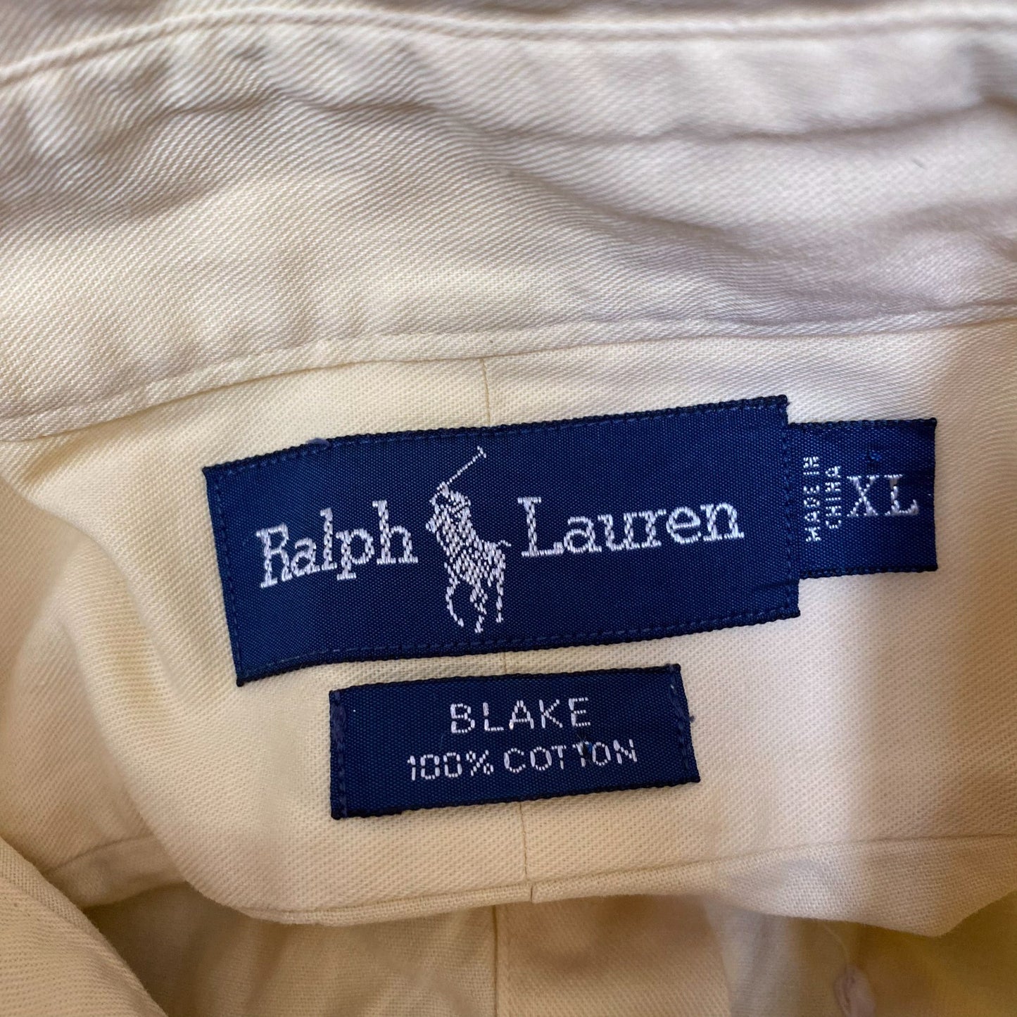 Ralph Lauren Shirt Mens XL Yellow Blake Long Sleeve Pony Logo Button Down