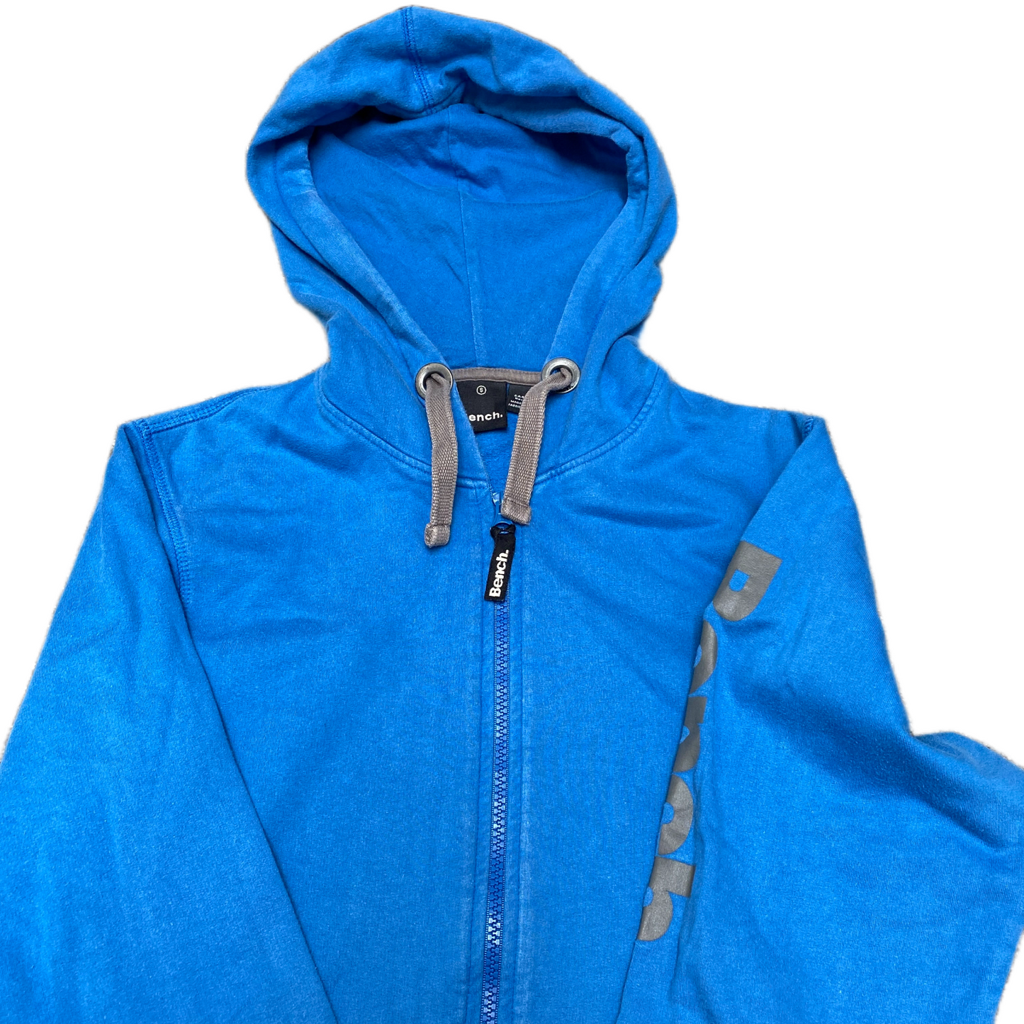 Bench Hoodie Womens Small Blue Fleece Lined Long Sleeve Drawstring Full Zipper