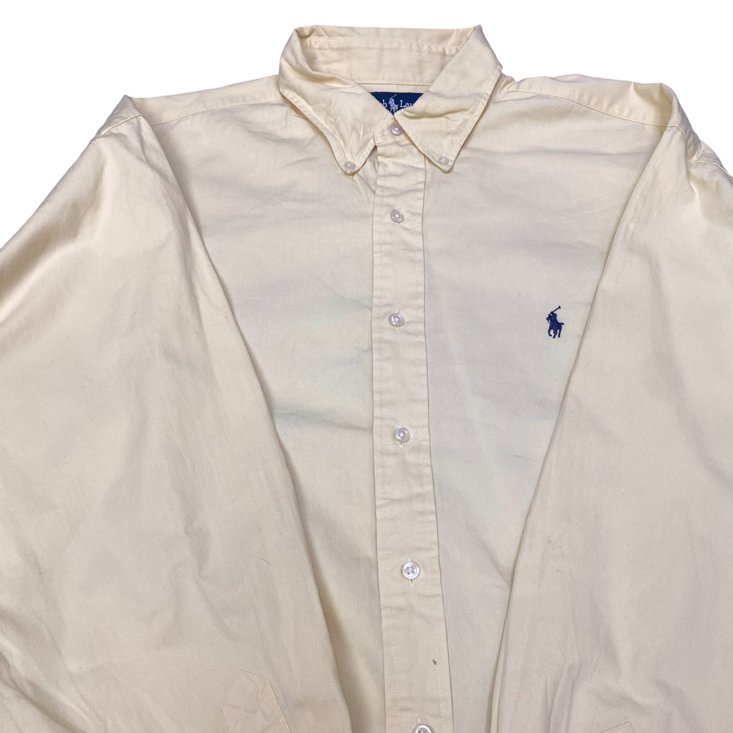 Ralph Lauren Shirt Mens XL Yellow Blake Long Sleeve Pony Logo Button Down