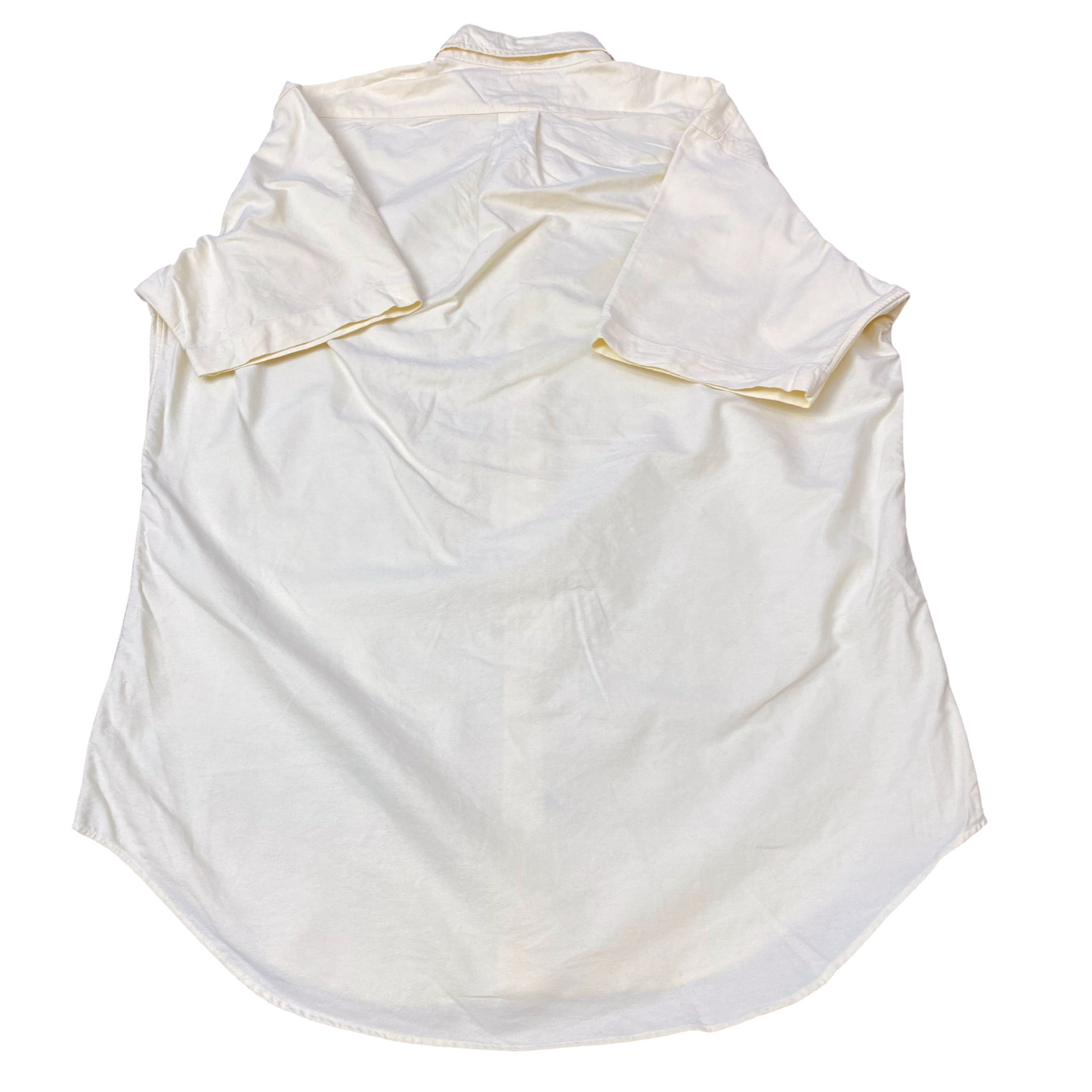 Ralph Lauren Shirt Mens M Yellow Classic Fit Short Sleeve Pony Logo Button Down