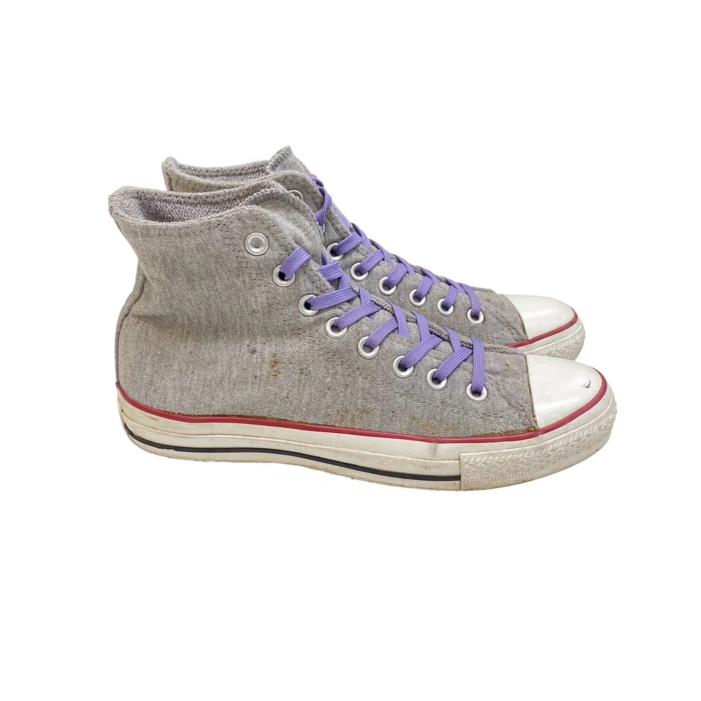 Converse All Star Chuck Taylor High Sneakers Juniors 6.5 Grey White Canvas