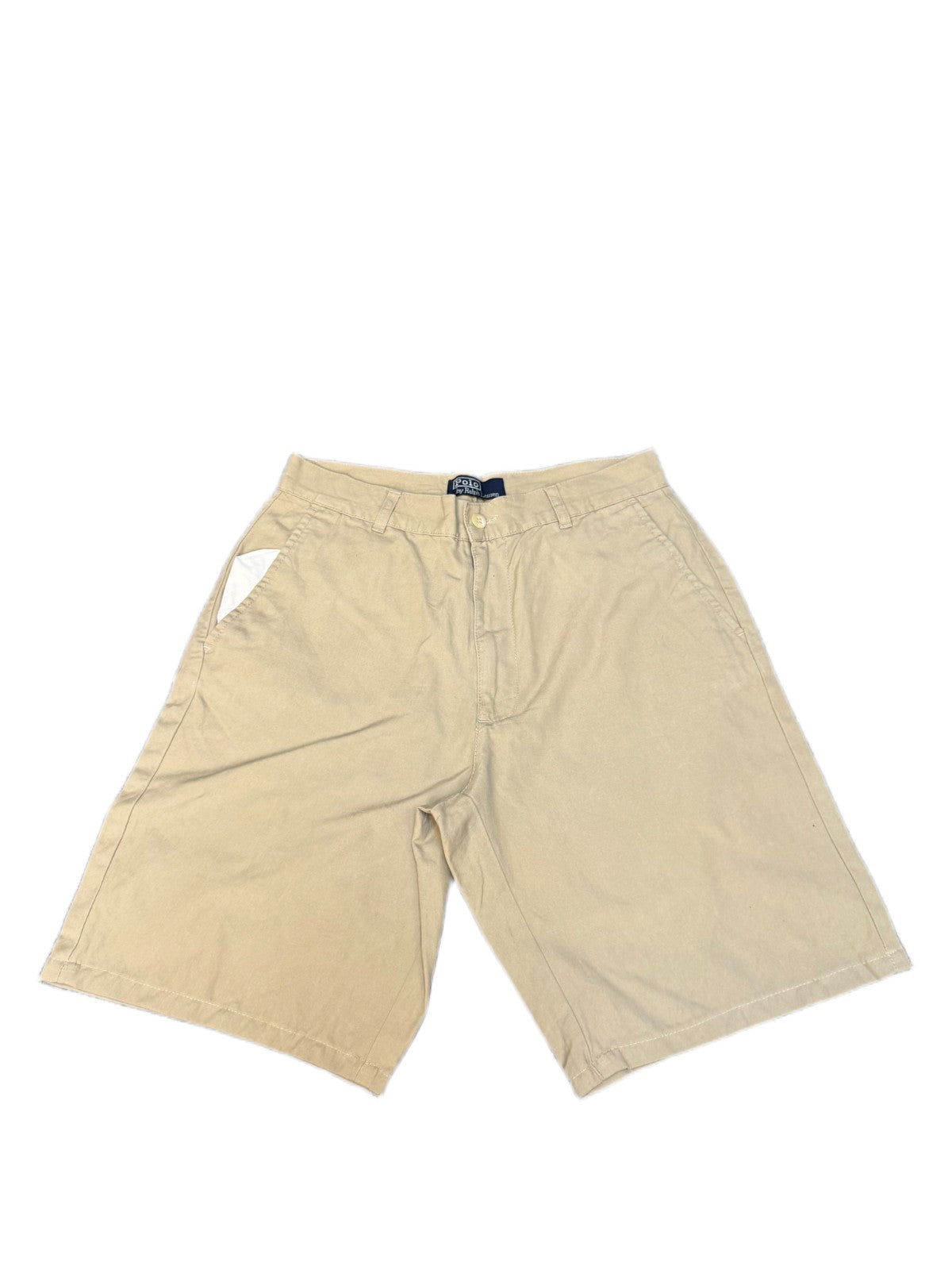 Polo Ralph Lauren Chino Shorts Fits as Womens Medium 29" Waist Khaki Flat Front