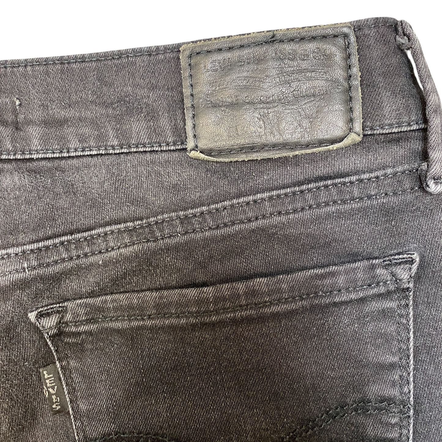 Levi's Jeans Womens 27" Waist Black Denim Premium 710 Super Stretch Skinny Leg