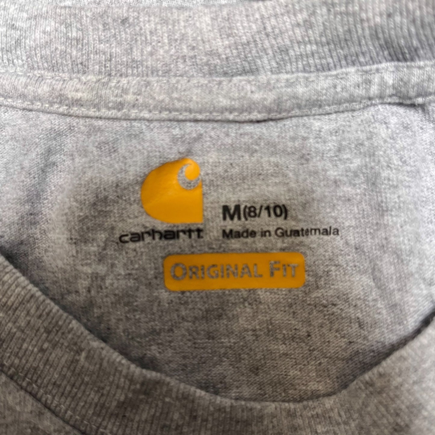 Carhartt T-Shirt Boys Medium Grey Original Fit Long Sleeve Crewneck Workwear Tee