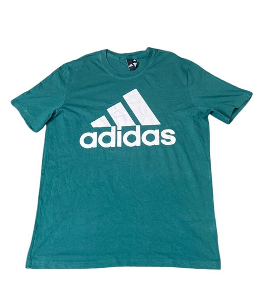 Adidas T-Shirt Women's Large Pine Green Logo Short Sleeve Crew Neck Pullover Tee