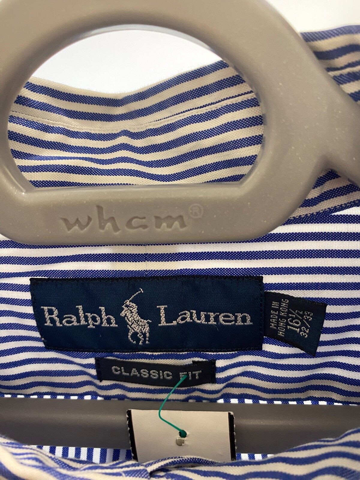 Ralph Lauren Dress Shirt Men 2XL Blue Striped Classic Small Blue Polo Pony Logo