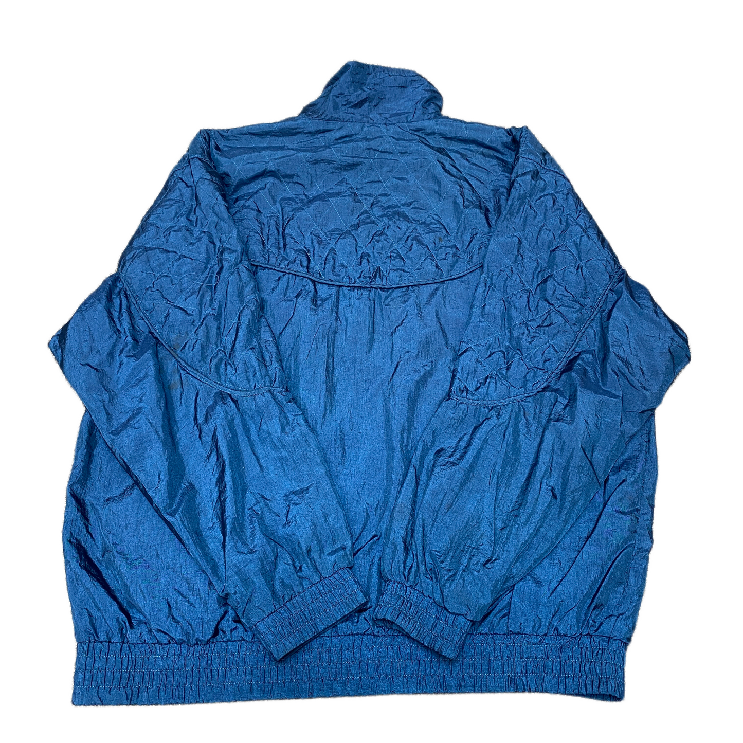 Vtg Bocoo Windbreaker Jacket Mens Large Teal Blue Quilted Lightweight Full Zip