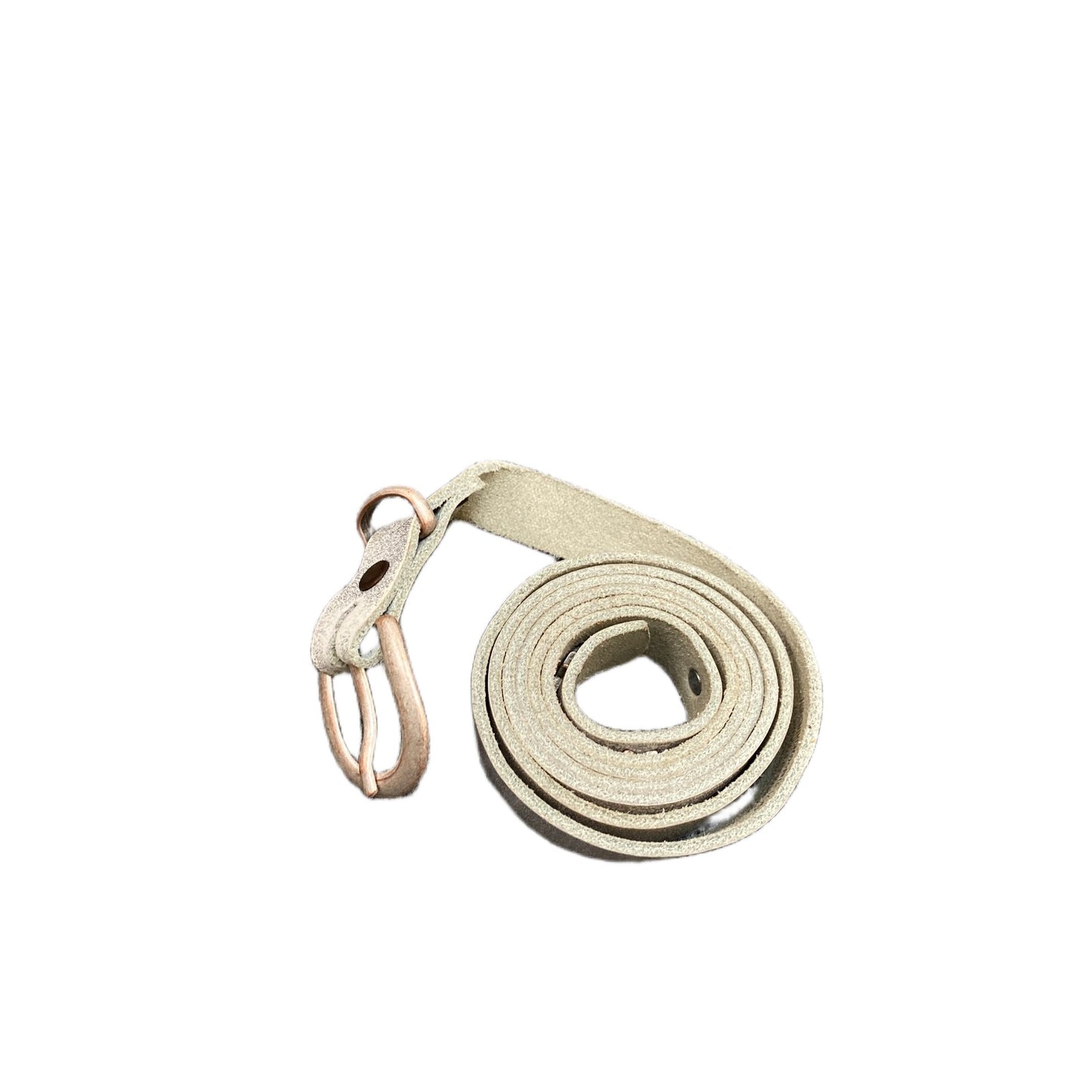Timezone Waist Belt Womens White Leather Adjustable Gold Tone Buckle 39.5 Inches