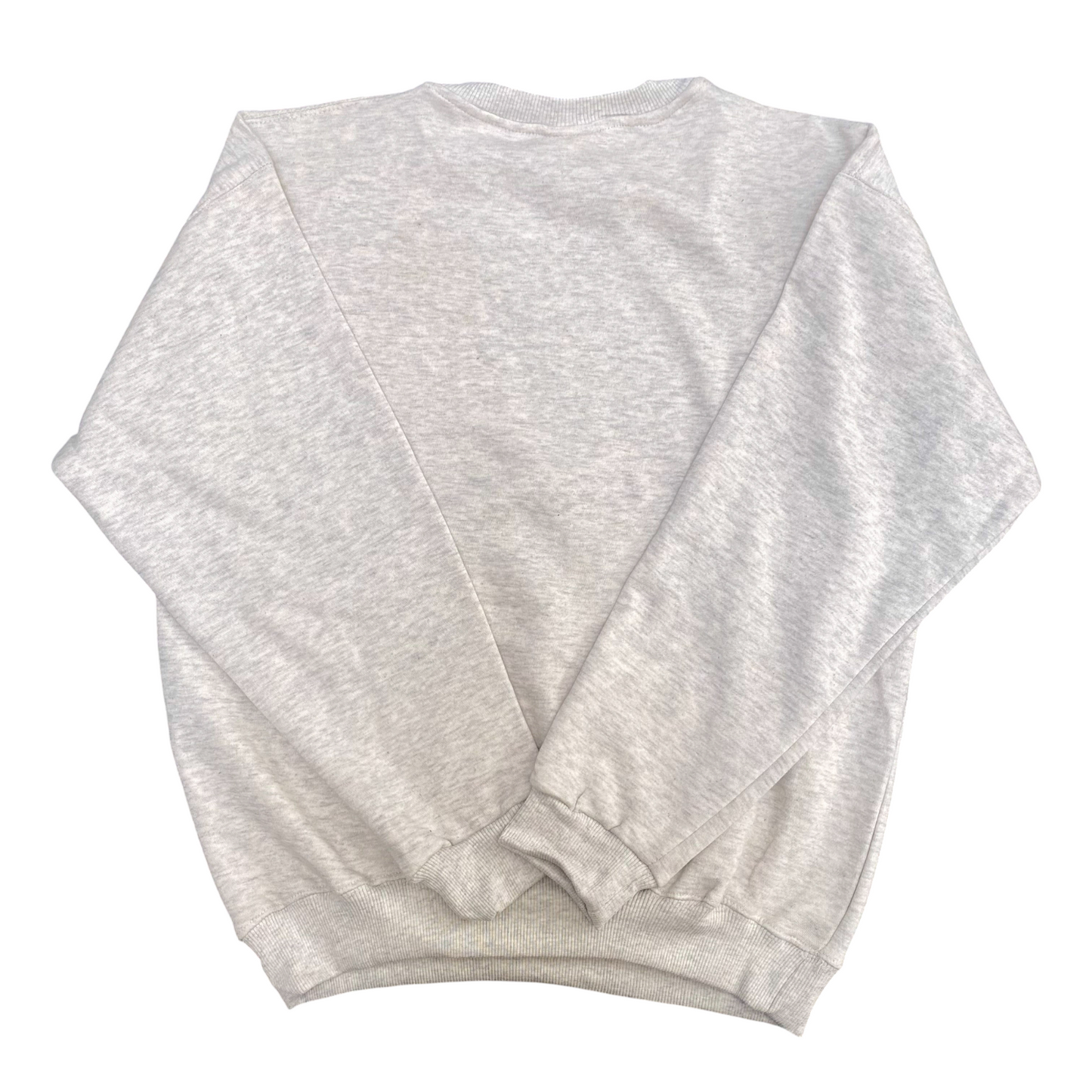Nike Reworked Sweatshirt Mens M Grey Heather Embroidered Spellout Logo Crew Neck