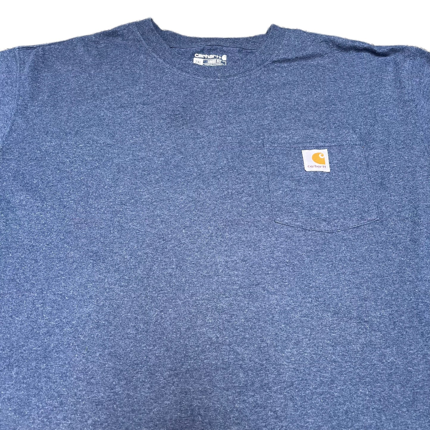 Carhartt Pocket T-Shirt Mens XL Blue Heather Loose Fit Short Sleeve Workwear Tee