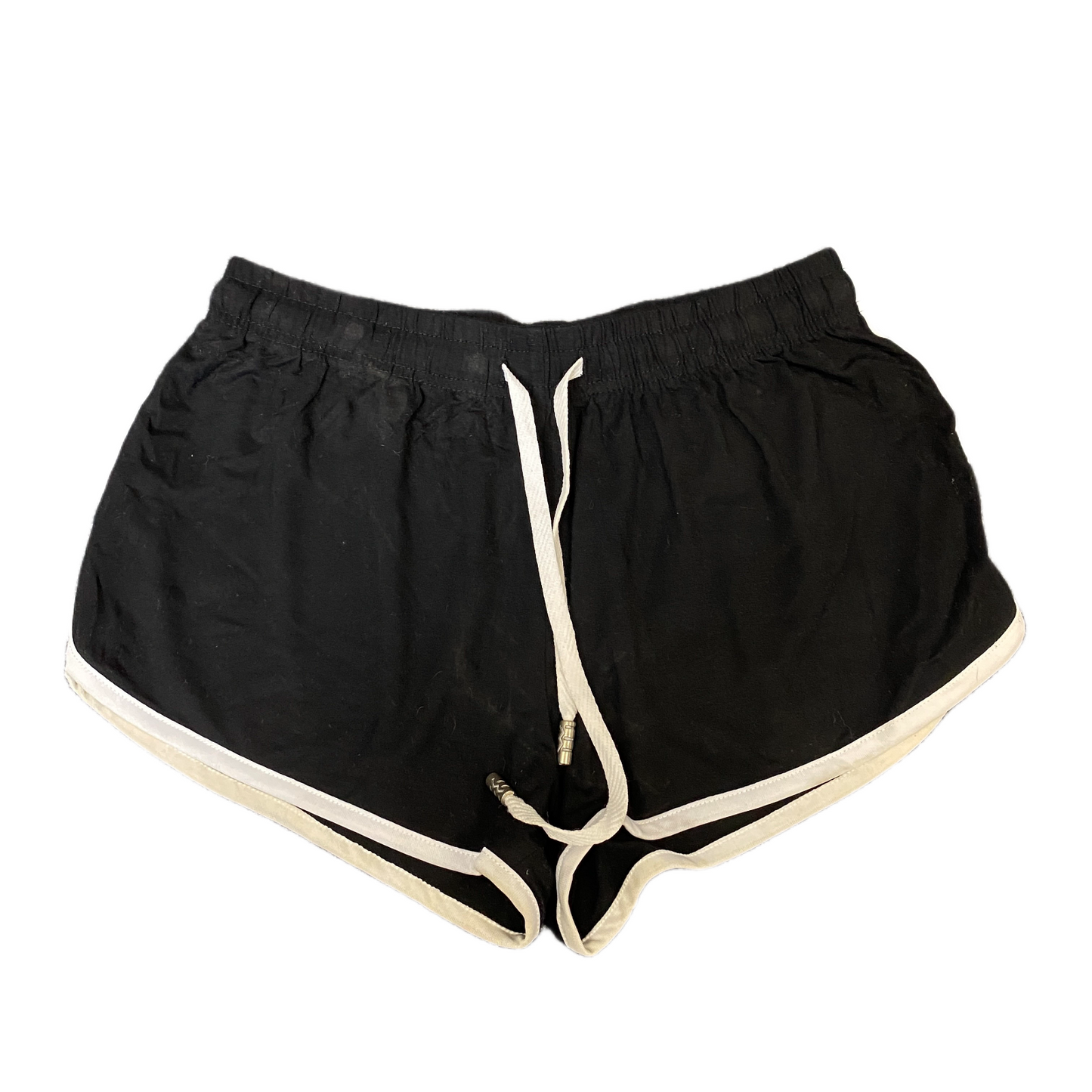 Running Sprinter Shorts Women L 27" Waist Black Athletic Gym Workout Dolphin Hem