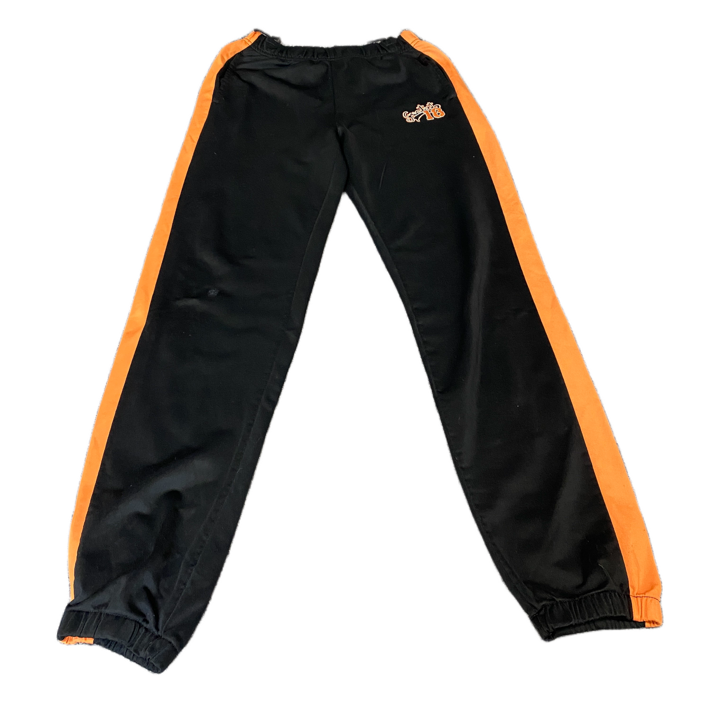 Greatest 18 Joggers Fits as Womens 23" Waist Black Orange Drawstring Trousers