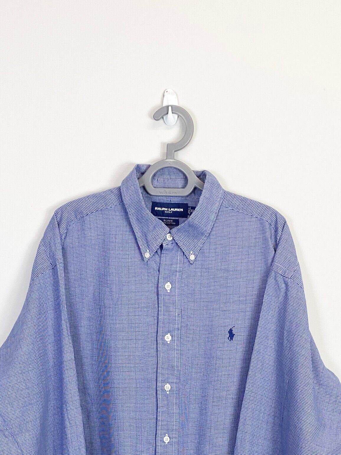 Ralph Lauren Shirt Mens XL Blue Blake Cotton Blue Polo Pony Logo