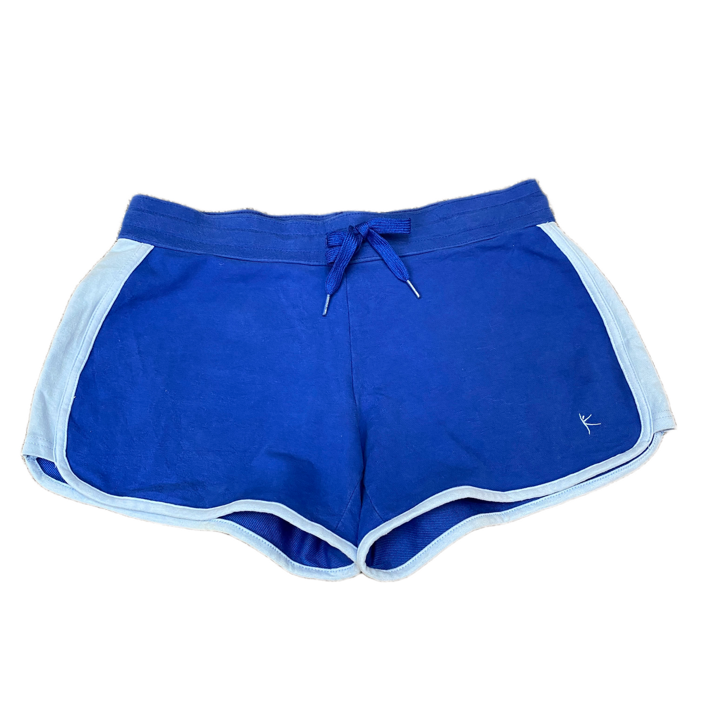 Running Sprinter Shorts Womens M 32" Waist Two Tone Blue Workout Dolphin Hem