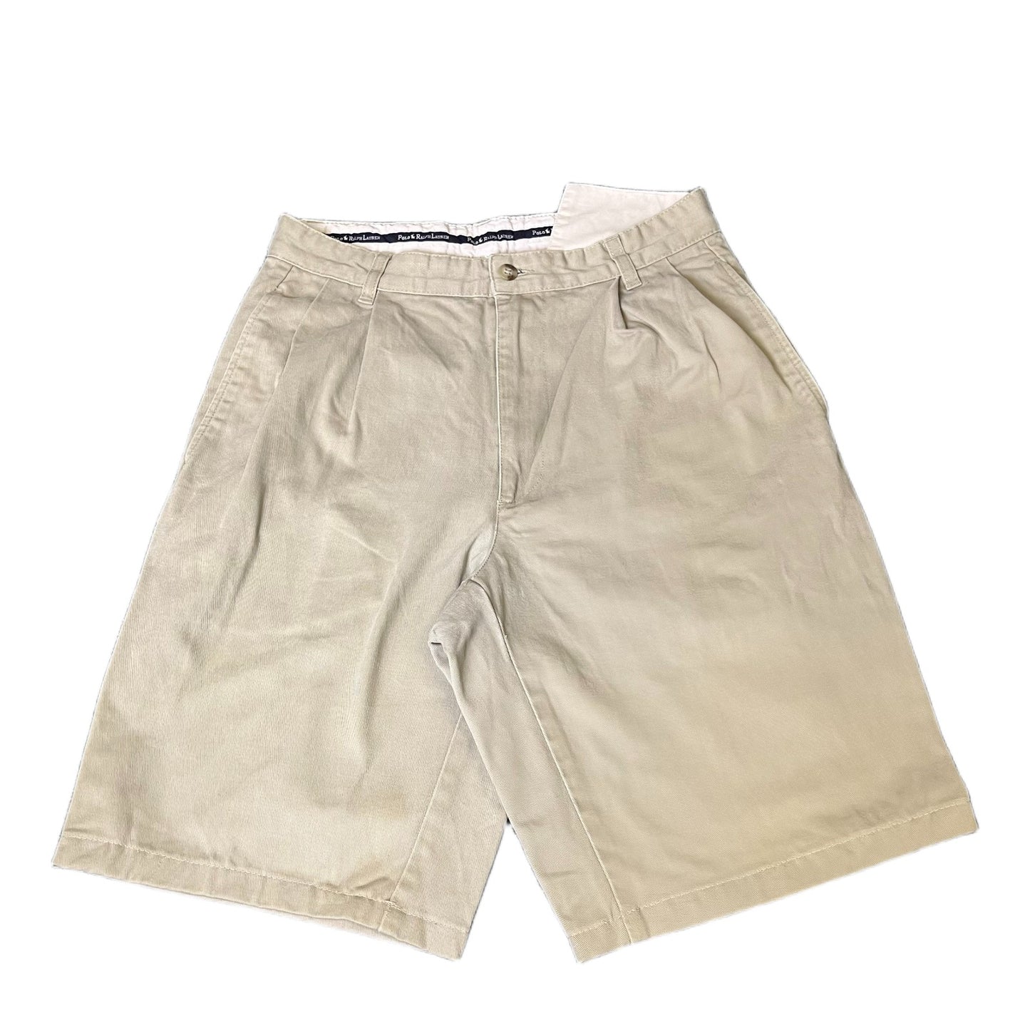 Polo Ralph Lauren Chino Shorts Fits as Mens XS 28" Waist Khaki Pleated Outdoor