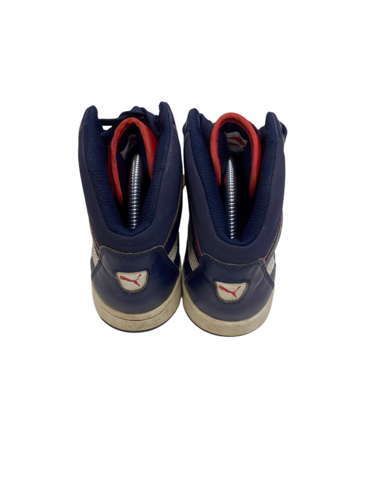 Puma Rebound Layup Mid Sneaker Kids UK Sz 5 Navy White Synthetic Leather Lace Up