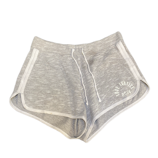 Running Sprinter Shorts Womens M 28" Waist Grey Athletic Gym Workout Dolphin Hem