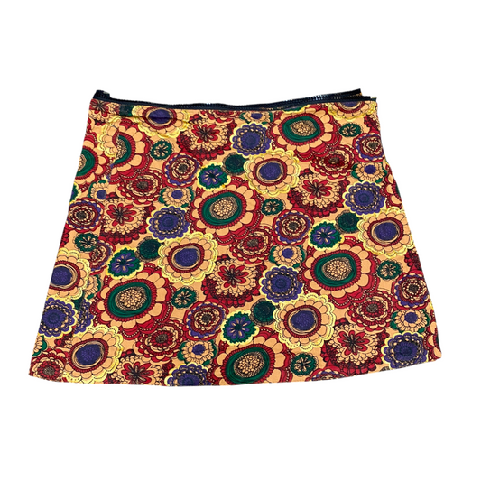 Womens A Line Skirt Multi Floral Casual Daisy Cotton Drill Outdoor Zipper Comfy