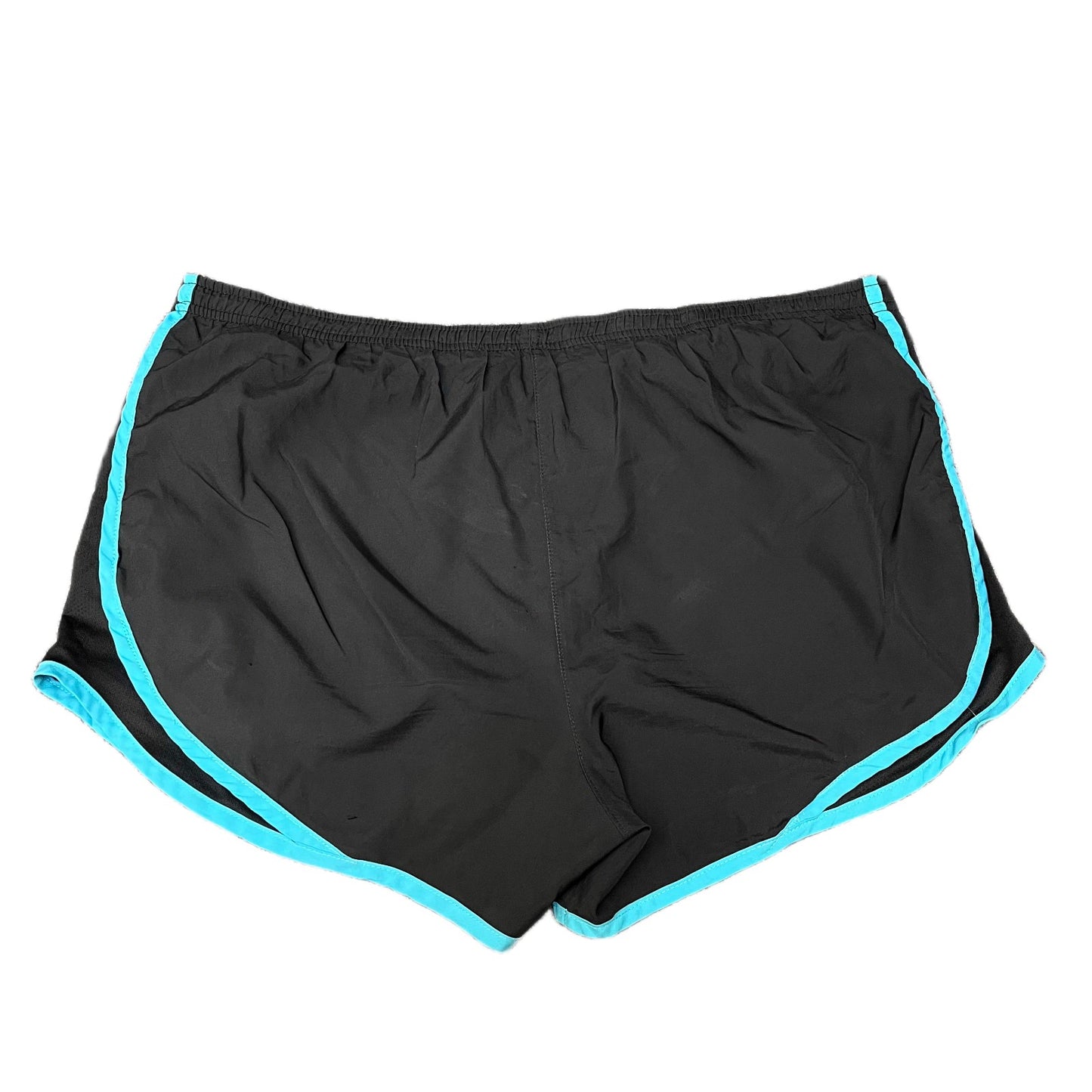 Nike Dri-FIT Running Shorts Fits as Women XL 34" Waist Black Stretch Dolphin Hem
