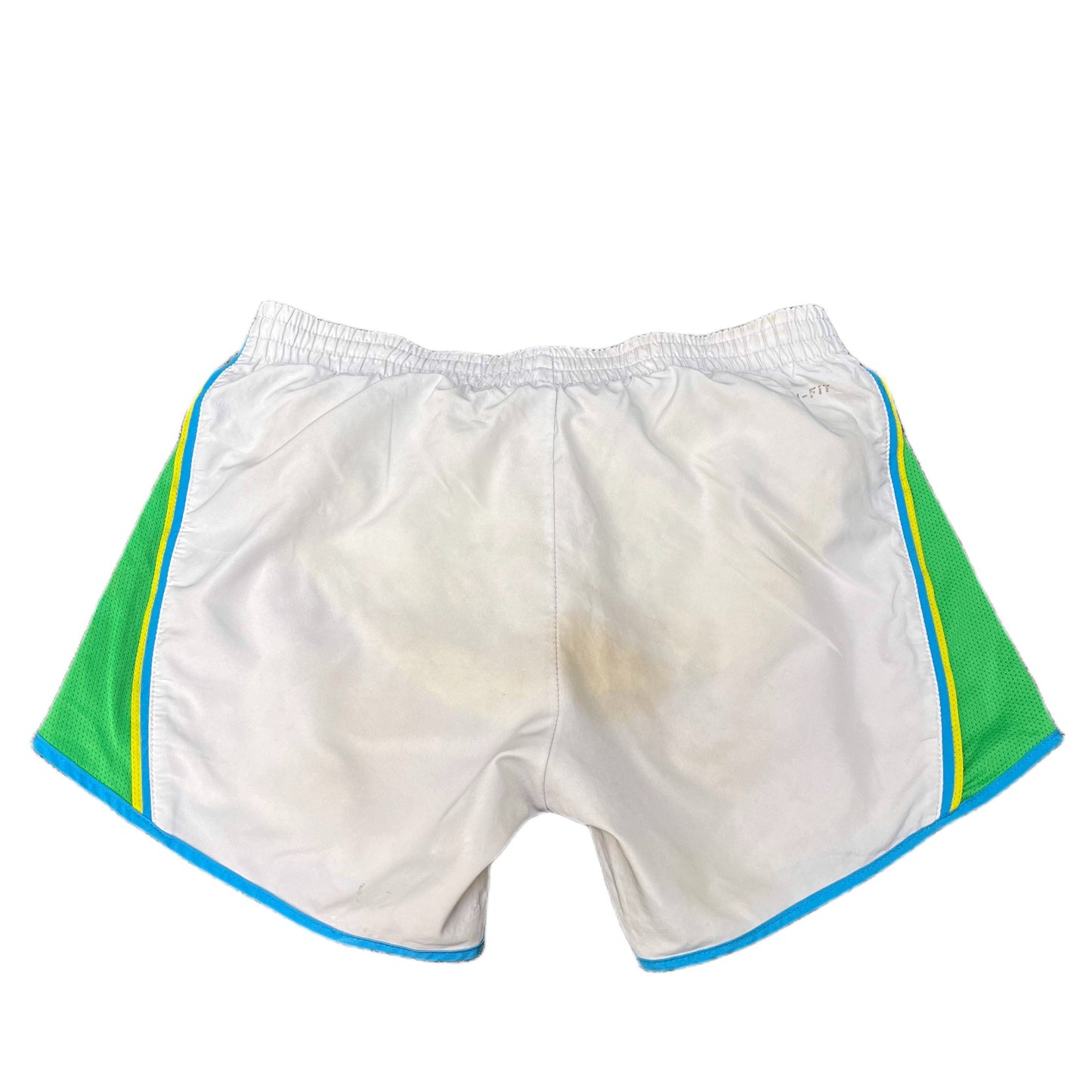 Nike Dri-FIT Running Sprinter Shorts Womens S 28" Waist White Green Mesh Panels