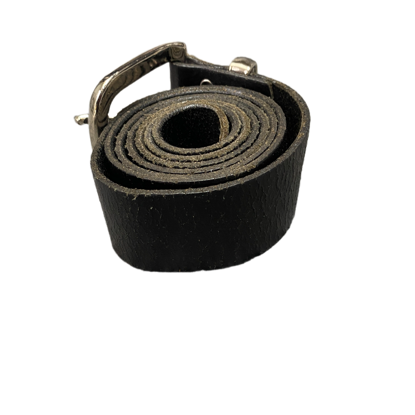 Bernd Gotz Waist Belt Mens Black Leather Adjustable Silver Pin Buckle 44 inches