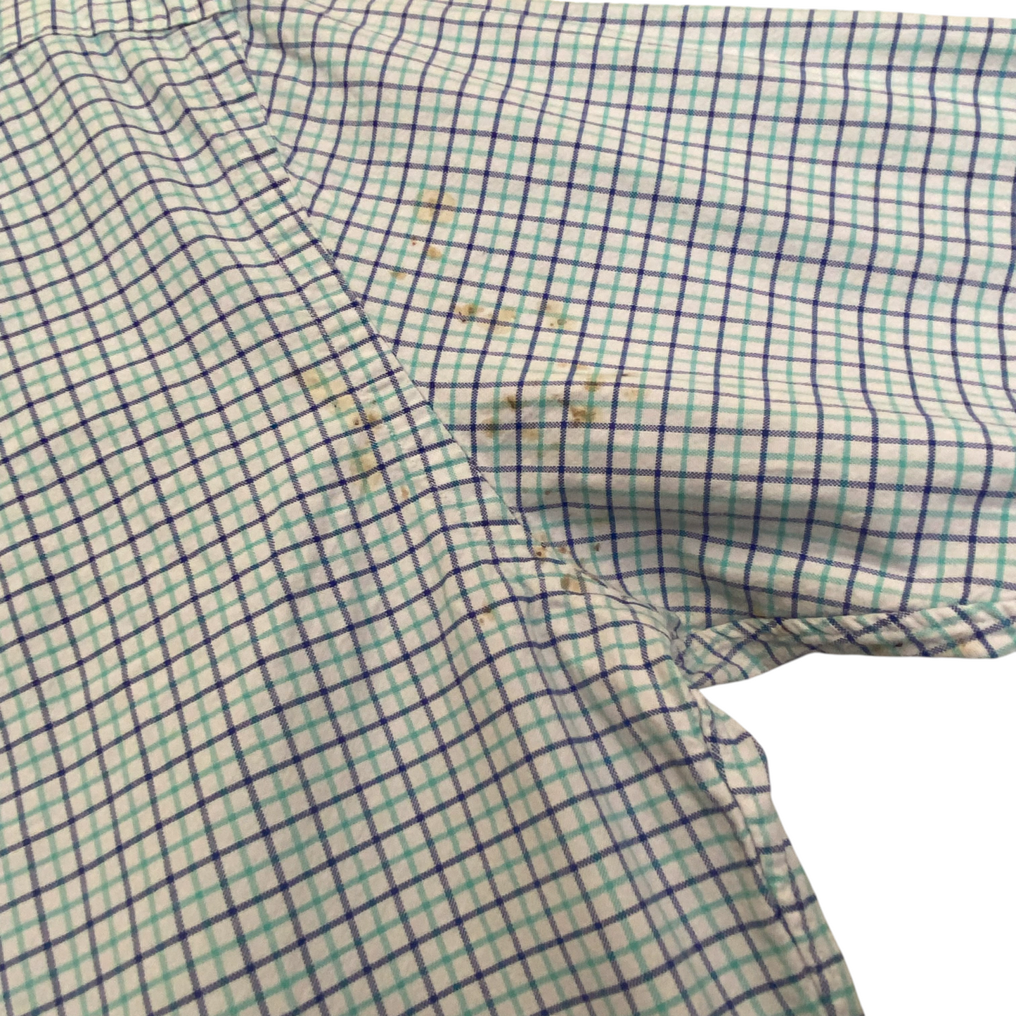 Ralph Lauren Shirt Mens XL Blue Check Slim Fit Stretch Oxford Brown Pony Logo