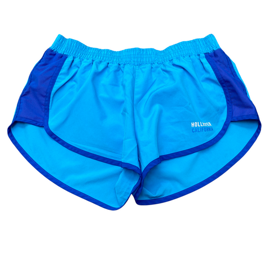 Running Sprinter Shorts Womens Small Blue Athletic Elastic Waist Dolphin Hem