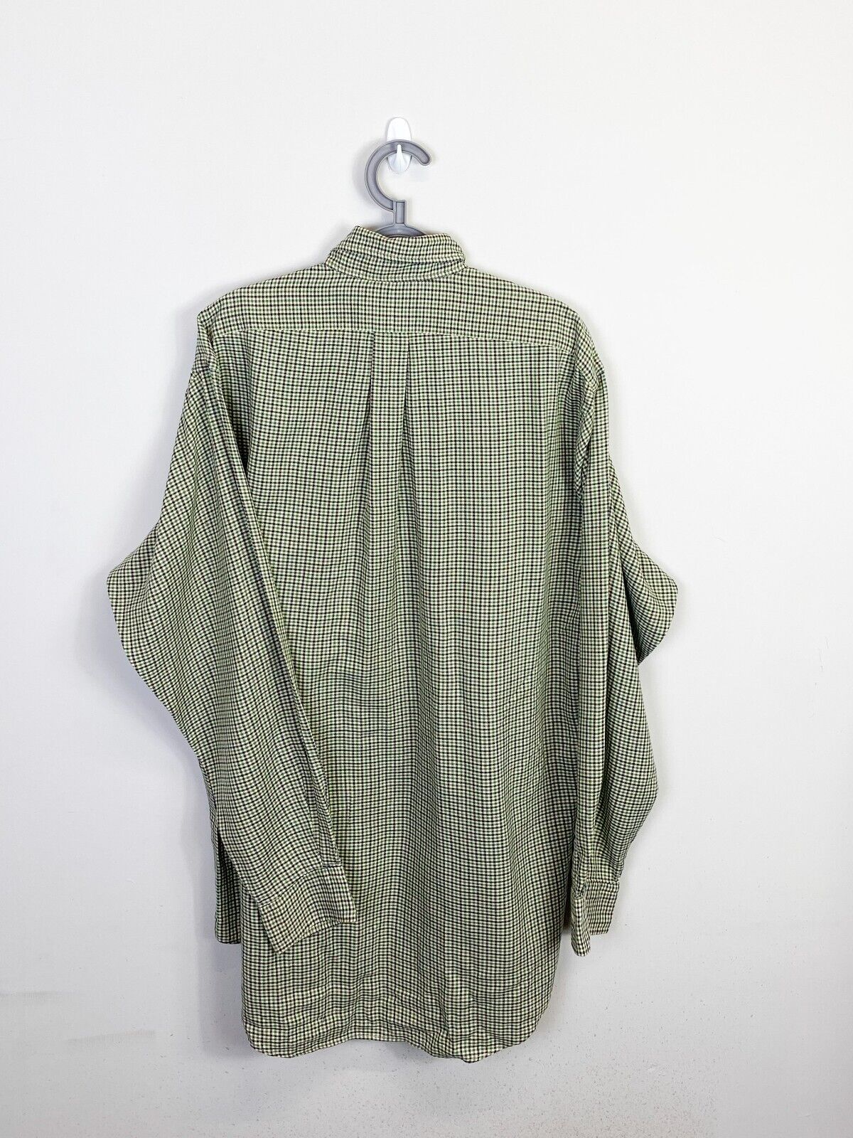 Ralph Lauren Shirt Mens Small Green Checkered Cotton Black Small Polo Pony Logo