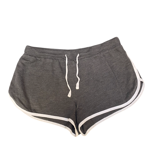 Running Sprinter Shorts Womens Medium Grey Athletic Fit Dolphin Hem Drawstring