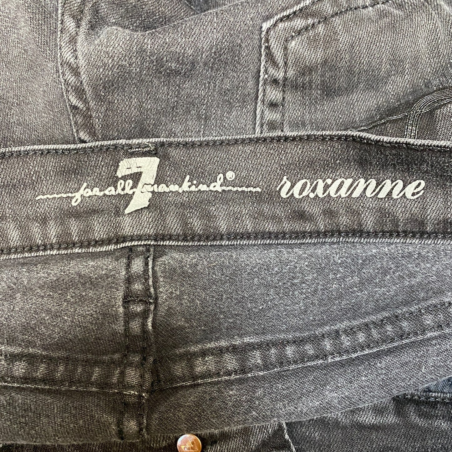 7 For All Mankind Roxanne Jeans Mens 33" Waist Black Flat Front Straight Leg