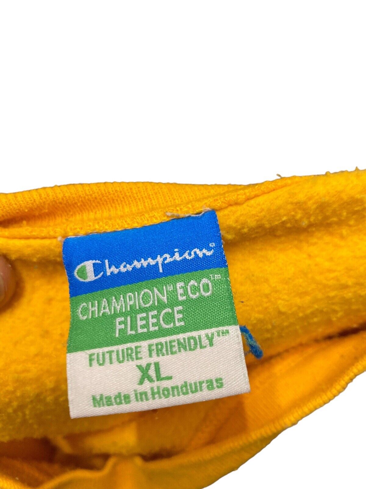 Champion Eco Fleece Sweatshirt Jumper Yellow Mens XL