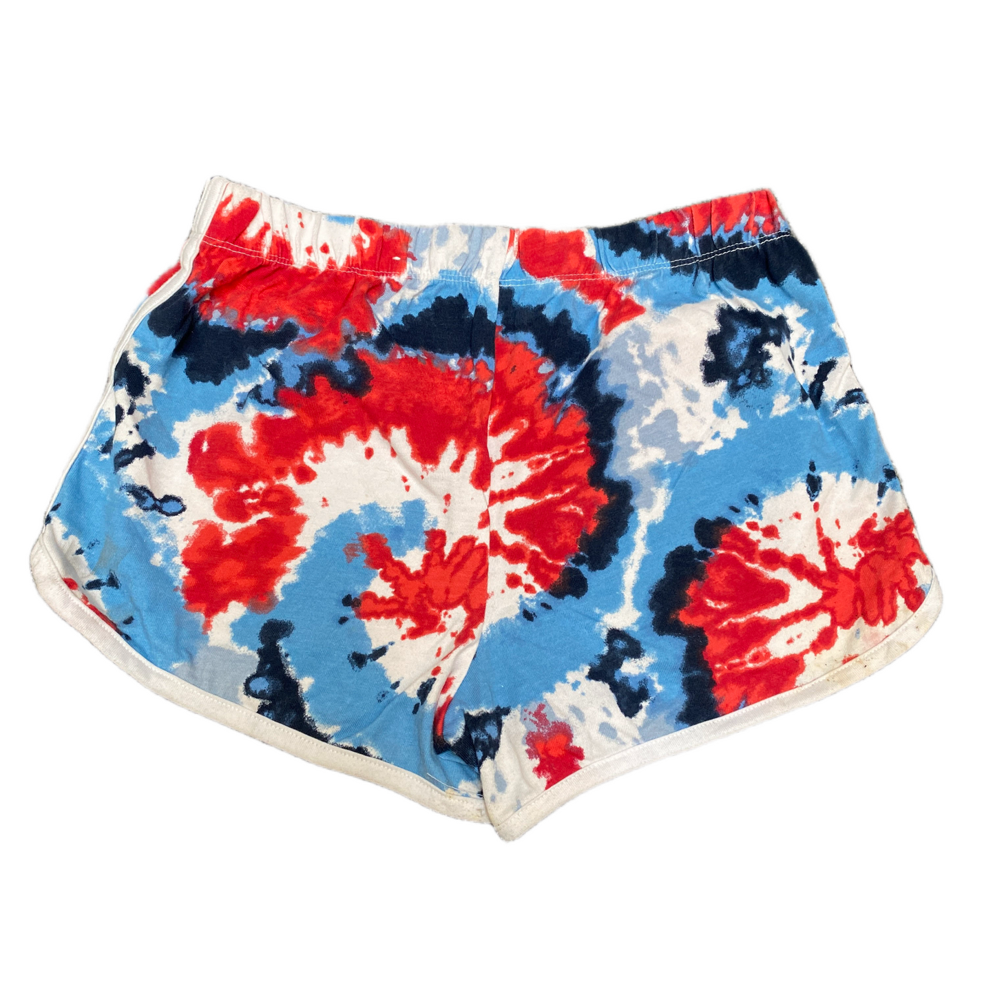 Running Sprinter Shorts Girls L 24" Waist Multi Tie Dye Athletic Gym Dolphin Hem