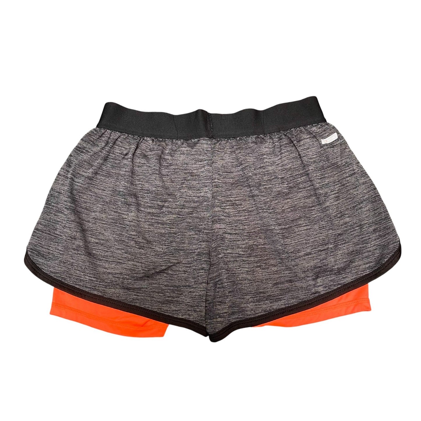 Danskin Now Sprinter Shorts Womens Medium Grey Orange Lined Dri-More Semi-Fitted