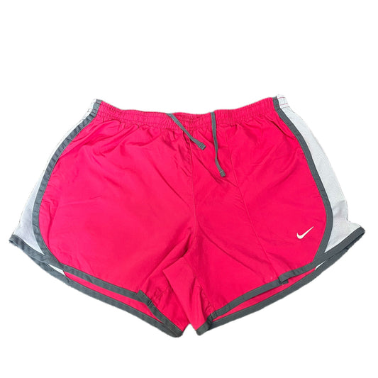 Nike Dri-FIT Running Shorts Fits as Womens Small 28" Waist Pink Grey Dolphin Hem